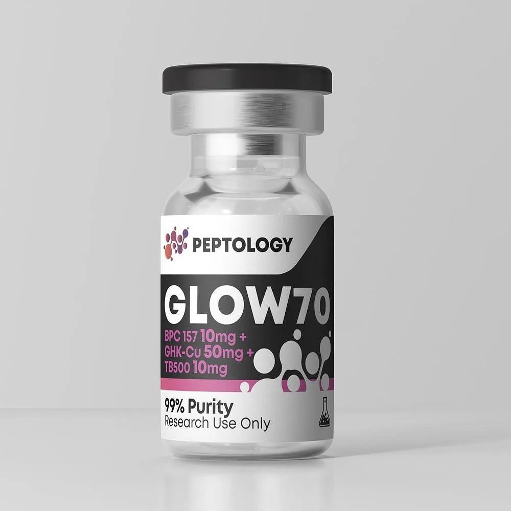 GLOW70 – peptidformula (BPC-157 10 mg + GHK-Cu 50 mg + TB500 10 mg)